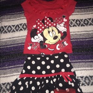 Size 3T Minnie Mouse shirt and skirt